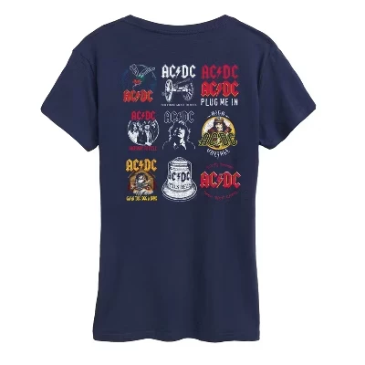 Женская футболка ACDC Logo Grid с принтом, синяя