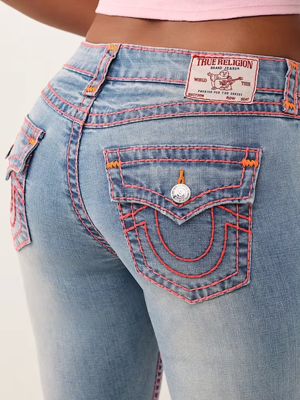 Женские джинсы-скинни True Religion Jennie Super T средняя посадка морская дымка