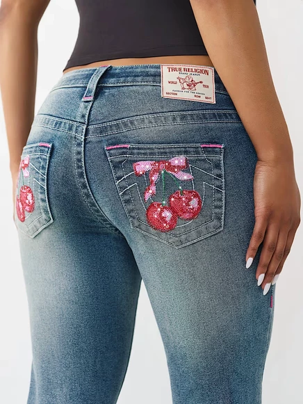 Женские джинсы True Religion Billie Crystal Cherry, светлые