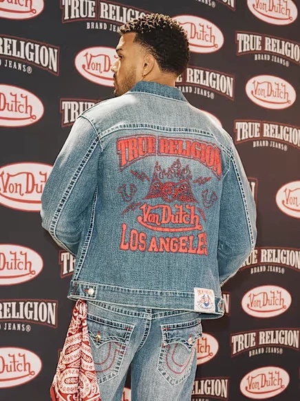 Джинсовая куртка True Religion x Von Dutch Jimmy Big T, средняя стирка