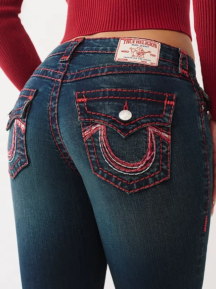 Женские облегающие джинсы True Religion Jennie Lurex Super T, с алмазным отблеском
