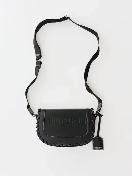 Женская сумка True Religion Logo Whip Stitch Saddle, черная