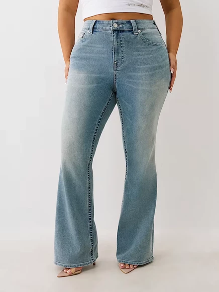Женские джинсы True Religion Becca Plus средней посадки клеш, peak spot