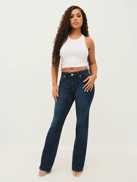 Женские джинсы клеш True Religion Becca mid rise, индиго