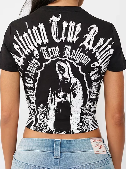 Женская футболка True Religion, Blessed Baby, черная