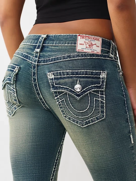 Женские джинсы True Religion Joey Low Rise Flare, желтые