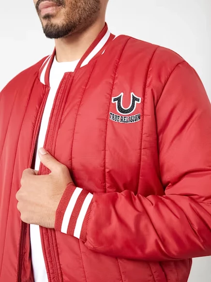 Мужской бомбер True Religion HS Logo стеганый, черный