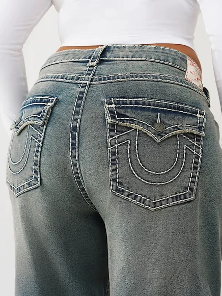 Женские джинсы больших размеров True Religion Jessie средней посадки Super T, свободные с клапанами, солнечно-желтые