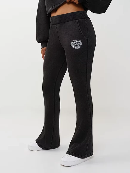 ВЫСТИРАННЫЕ СПОРТИВНЫЕ БРЮКИ HERITAGE BOOTCUT черного цвета