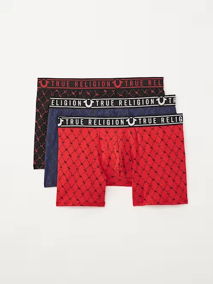 Мужские боксер-брифы True Religion Horseshoe, набор из 3 шт., черные