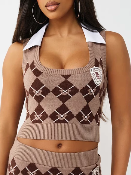 Женский вязаный жилет True Religion Argyle