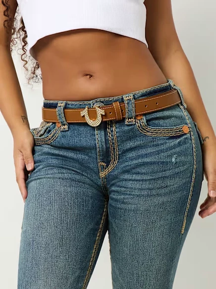 Женский ремень True Religion с кристальной подковой, черный