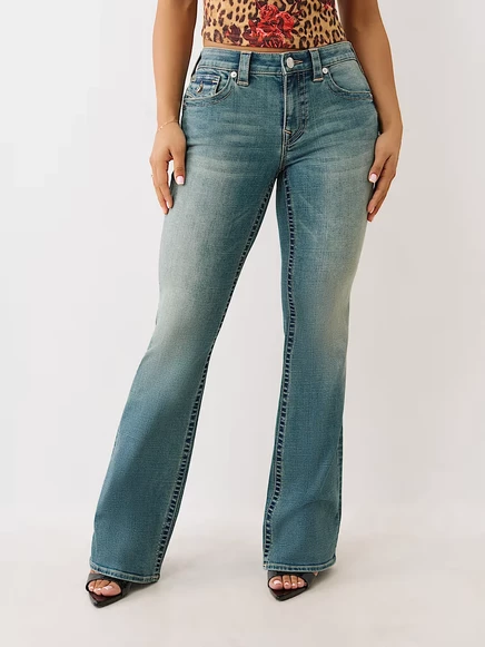 Женские джинсы True Religion Becca bootcut средней посадки, светло-синие