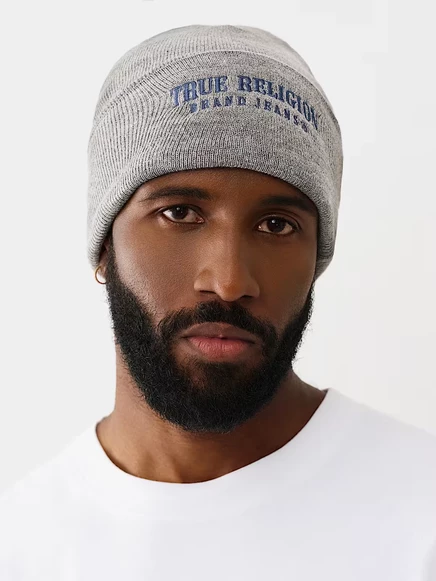 Шапка True Religion Arched Logo, серый меланж