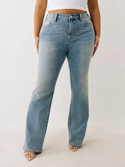 Женские джинсы True Religion Billie, плюс‑сайз, средней посадки, стирка Peak Spot