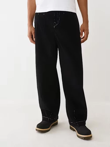 Брюки True Religion Danny Barrel из вельвета, черные