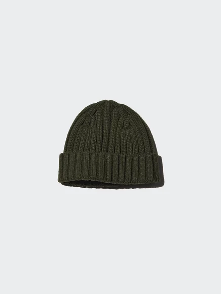 Детская шапка Uniqlo HEATTECH, темно-зеленая