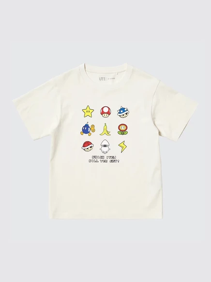 Детская футболка Uniqlo UT ARCHIVE Super Mario, натуральная