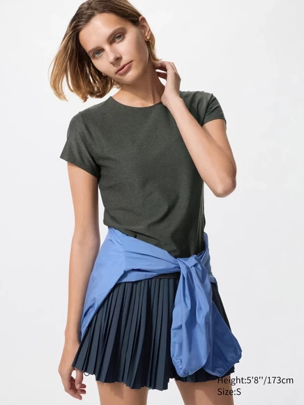 Женская футболка Uniqlo Ultra Stretch Active, темно-серая