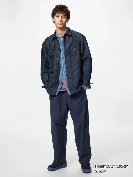 Мужские домашние брюки Uniqlo Jersey Barrel Easy Ankle, темно-синие