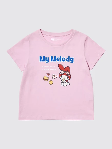 Укороченная футболка с изображением персонажей Uniqlo Sanrio | My Melody pink