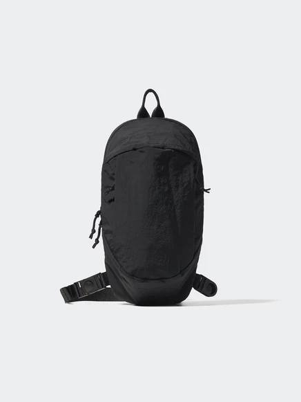 Унисекс сумка Uniqlo Crossbody из нейлона, черная