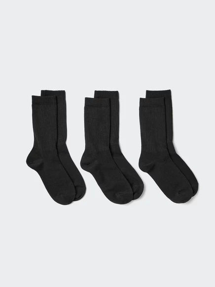 Женские ребристые носки Uniqlo 3 пары, черные