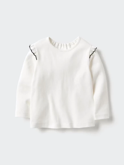 Футболка для младенцев Uniqlo с рюшами, белая
