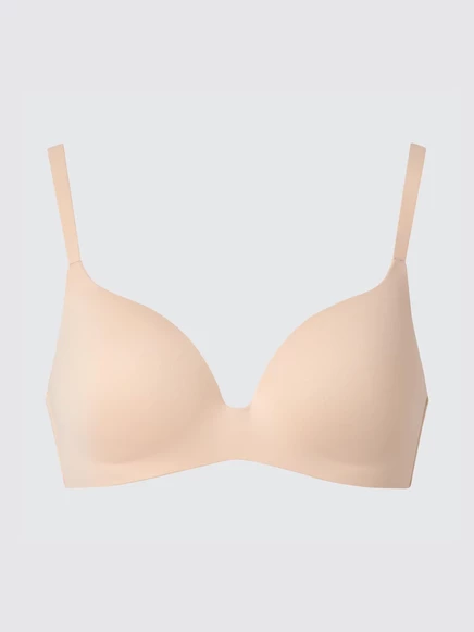 Женский бюстгальтер Uniqlo 3D Hold беспроводной, бежевый