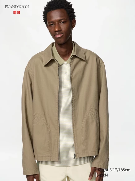 Куртка-бомбер Uniqlo на молнии, коричневая
