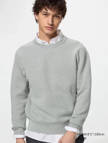 Унисекс свитер uniqlo milano ребристый, серый