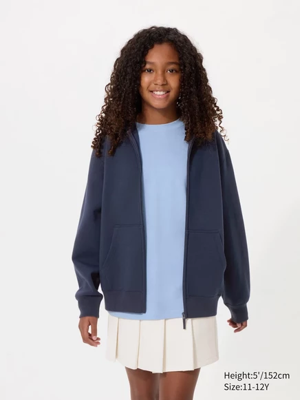 Детская толстовка Uniqlo DRY Sweat на молнии, темно-синяя