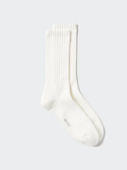 Мужские носки Uniqlo HEATTECH с ворсом, молочные