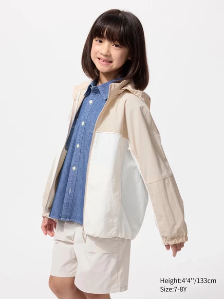 Детская парка Uniqlo компактная с UV-защитой, бежевая