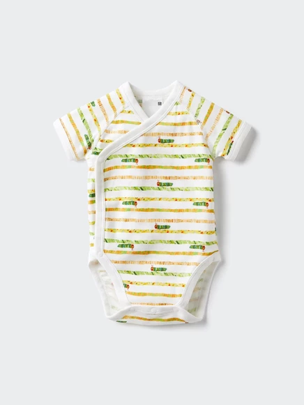 Боди Uniqlo «The Very Hungry Caterpillar», короткий рукав, молочное