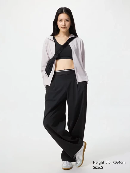 Женские брюки Uniqlo Ultra Stretch Active Wide, черные