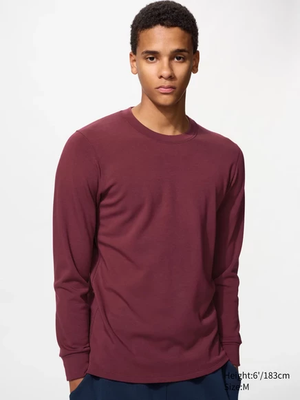 Мужской лонгслив Uniqlo HEATTECH Ultra Warm, винный