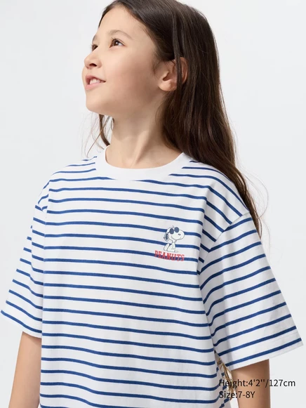 Детская футболка Uniqlo Peanuts UT с принтом, синяя