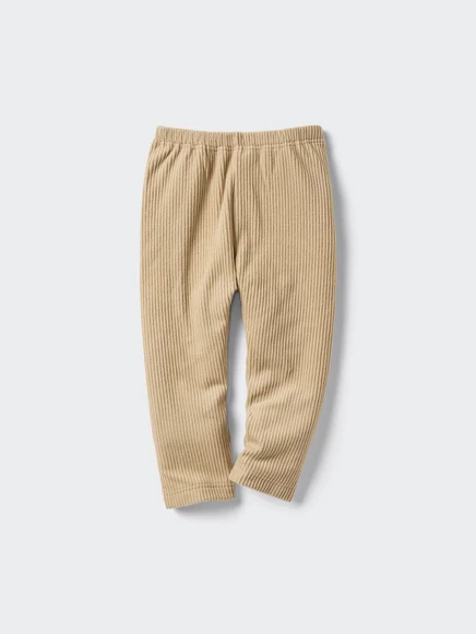 Детские флисовые легинсы Uniqlo, бежевые