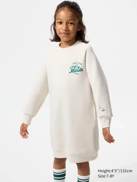 Детское платье Uniqlo PEANUTS DRY, слоновая кость