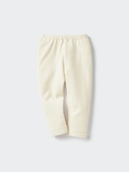 Детские флисовые легинсы Uniqlo, молочные