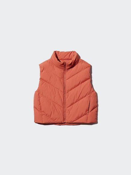Женский укороченный жилет Uniqlo PUFFTECH, оранжевый