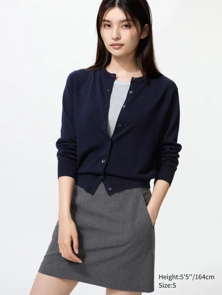 Женский кардиган Uniqlo из мериноса, темно-синий