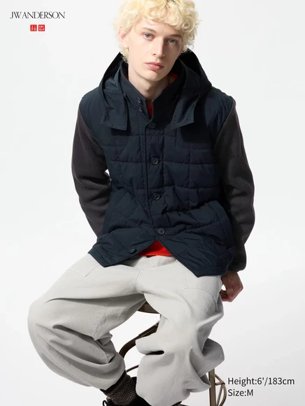 Мужская стеганая куртка Uniqlo Combination Quilted Jacket, темно-синяя