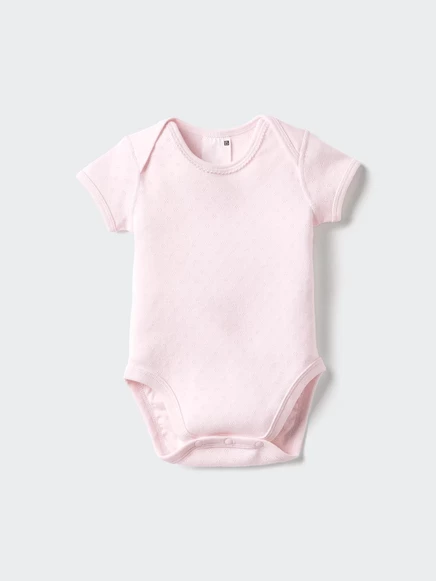 Детское боди Uniqlo Pointelle, розовое