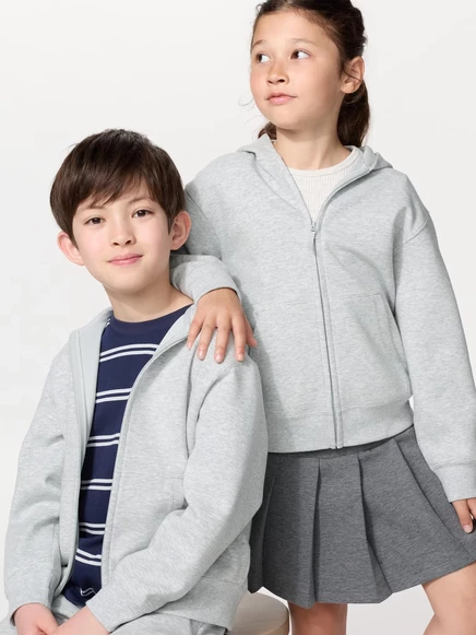 Детская толстовка Uniqlo DRY Sweat на молнии, серая