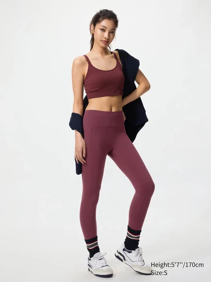 Женские леггинсы Uniqlo Ultra Stretch Active, винный
