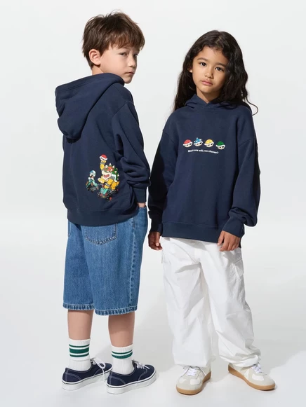 Худи для детей Uniqlo Mario Kart World, темно-синяя