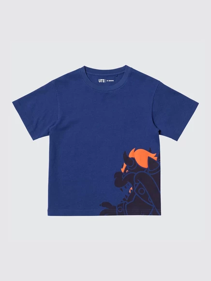 Детская футболка Uniqlo UT ARCHIVE Super Mario из 100% хлопка, синяя