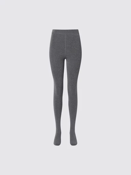 Очень теплые колготки на подкладке из ворса Uniqlo HEATTECH темно-серые
